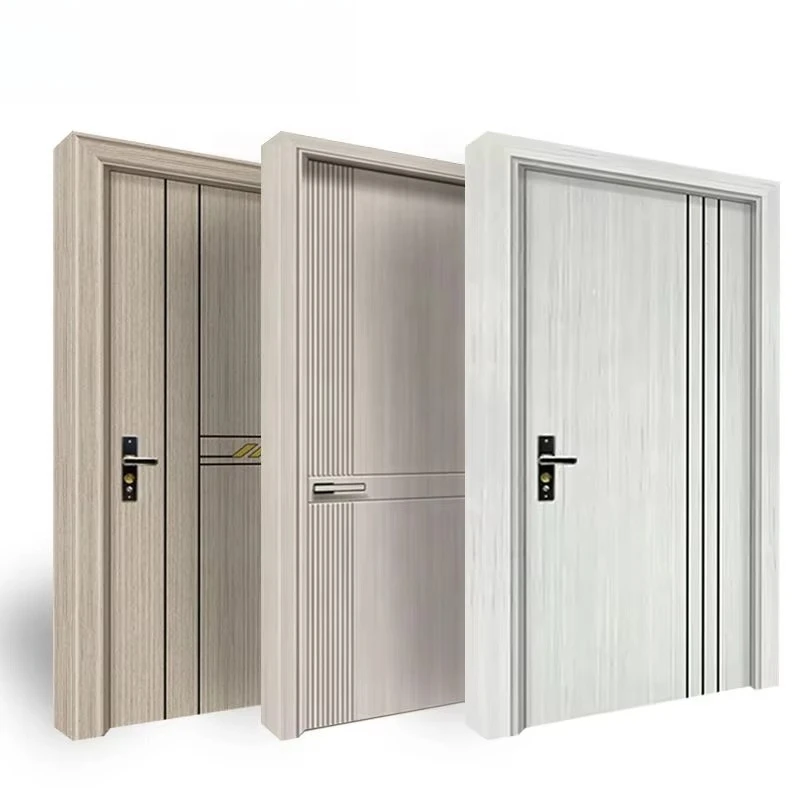 

Custom Modern Houses Wooden Mdf Interior Doors with Aluminum Frame
