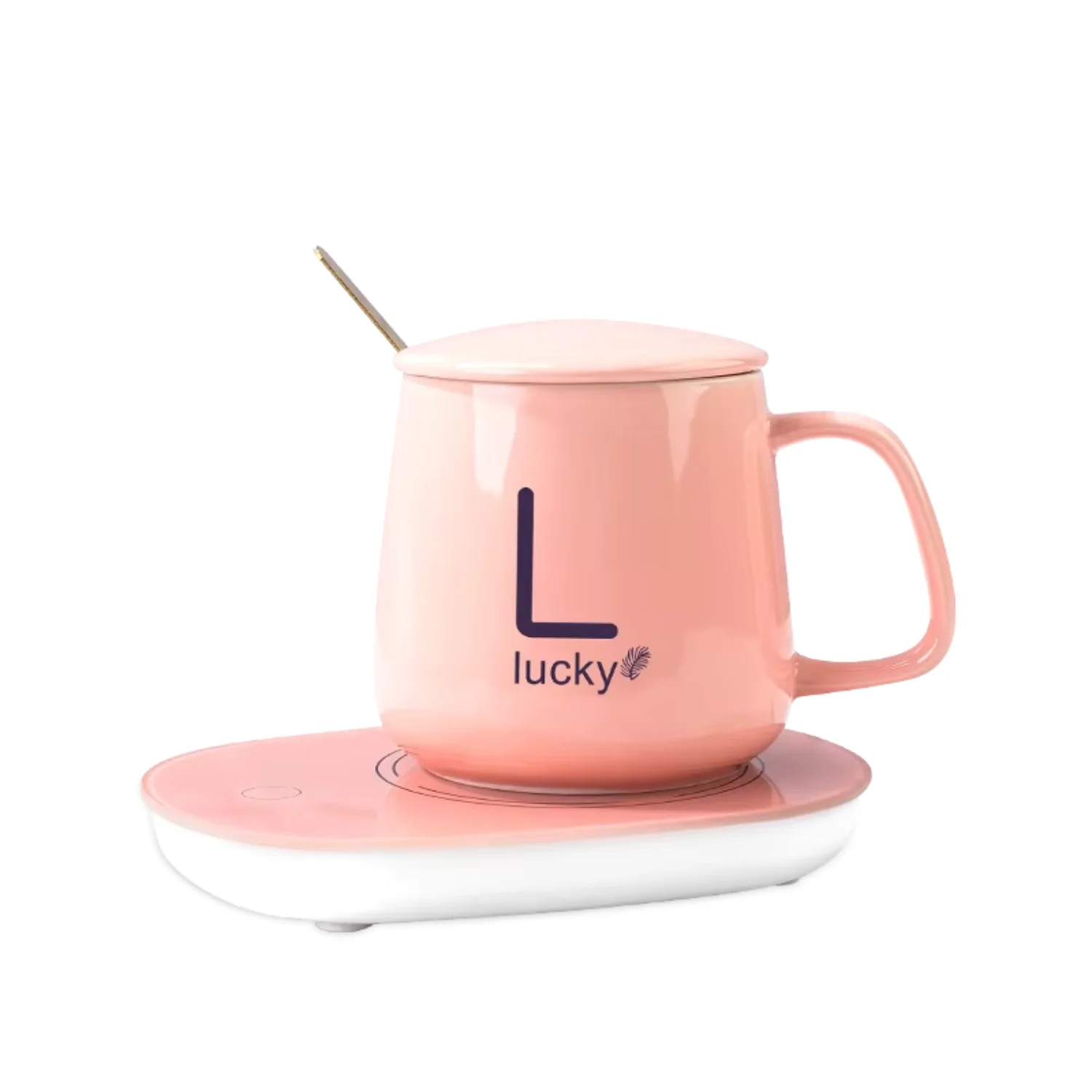 

Promotional toughened glass panel Constant temperature Cup smart tea coffee mug cup warmer set for gift