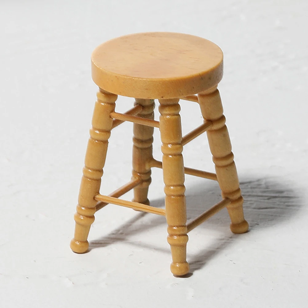 4 stks Mini Ronde Kruk Hoge Been Houten Micro Kruk Voor Poppenhuis Ambachten Natuurlijke Log Stijl Meubels Miniatuur Accessoires Mini