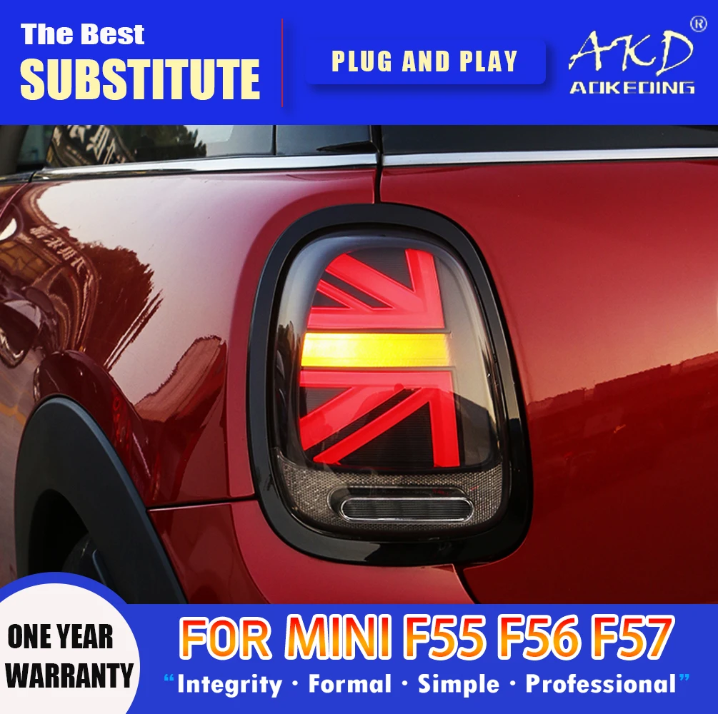 AKD Tail Lamp for MINI F54 F55 Tail Lamp  LED Tail Light 2014-2021 F56 F57 Rear Fog Brake Turn Signal Automotive Accessories