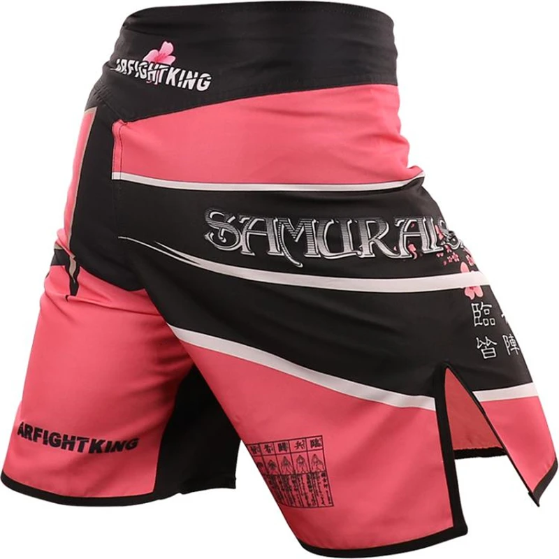 ARFIGHTKING MMA Muay Thai Trunks Pink Dog Printed Boxing Shorts Kickboxing Fight Gym Sports Shorts Pants Fights Clothing