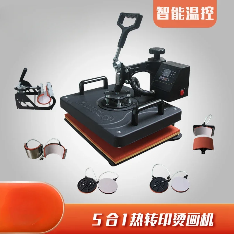 Hot Stamping Machine 5 in 1 Multi-functional Combination of Heat Transfer Stamping Machine T-shirt Shirt Pressing Machine