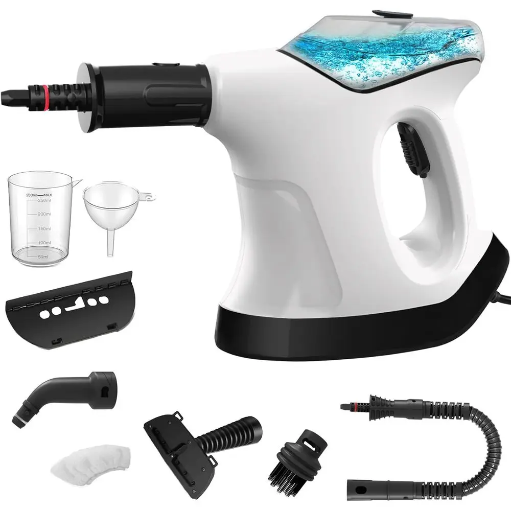 

Handheld Steam Cleaner, 10S Heat, Large Water Tank, 9 Accessories, for Home, Car, Kitchen, Couch, Floor