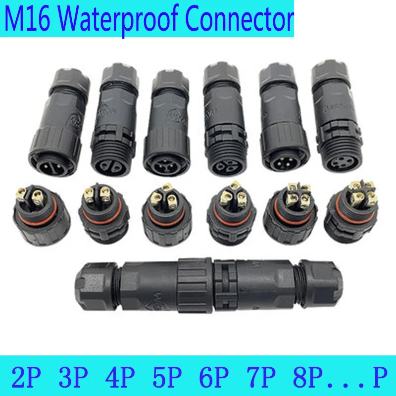 IP68 Waterproof Wire Connector Electrical Cable 2 3 4P Outdoor Plug Socket Waterproof Straight Connector Quick Screw Connection