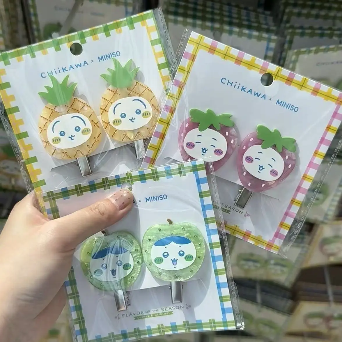 Chiikawa Leopard Print Cat Hood Hair Clips 2Pcs Per Pack Acrylic Duckbill Bangs Hair Pins Cute Anime Hair Accessories For Girls