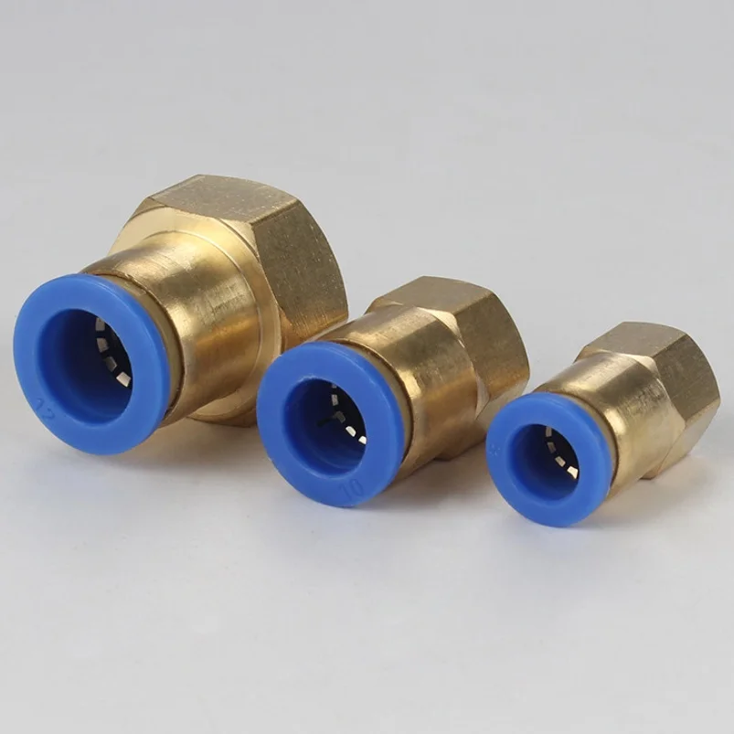 Fit 6 8 10 12mm Tube OD To M10 M14 M16 M18 M20 Metric Female Thread Brass Pipe Fitting Push In Quick Pressure Gauge Connector
