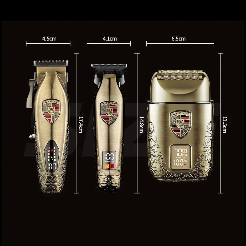 Kemei KM-2360 Kit Gunting Rambut Profesional untuk Tempat Potong Rambut – Alat Cukur Listrik, Pemangkas Rambut, Set Penataan Rambut & Perawatan