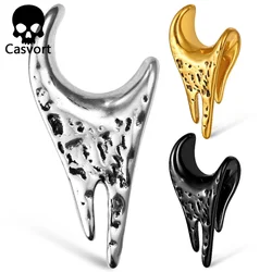 Casvort 2PCS Dropping Ear Saddle Plugs Hangers Ear Gauges Stretcher Lobe Ear Studs Piercing Women Body Jewelry Halloween Gift