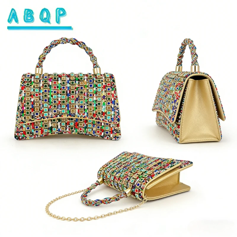 

Evening Handbag Luxury Brand Diamond Studded Sparkling Handbag Large Capacity Dinner Party Shoulder Crossbody Bag High Quality