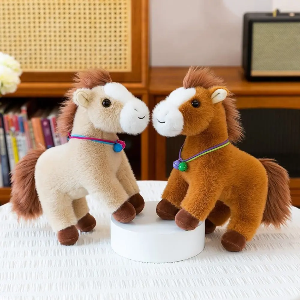 Adorable Creative Horse Plush Doll Cute Fluffy Stuffed Animal Doll Soft 23CM Horse Plush Pillow Year of Horse