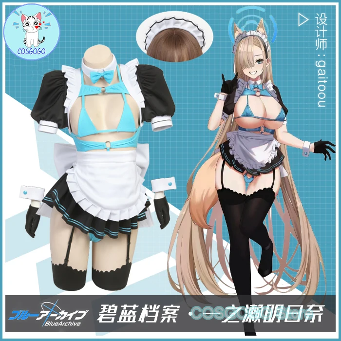 

COSGOGO Blue Archives MomoTalk Cosplay Costume Anime Cosplay Halloween Game Suit Fan JK Maid Skin Cos Animation