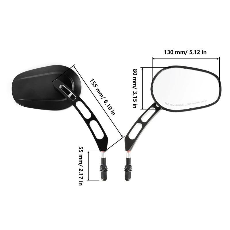 2Pcs/set Universial 8mm/10mm Motorcycle Rearview Mirror  Motorbike Rearview Mirrors Electrombile Back Side Mirror