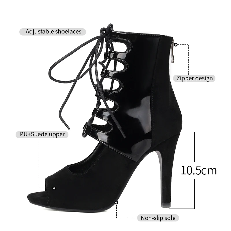 DKZSYIM Latin Dance Shoes Women Black Ballroom Sexy Jazz Shoes Ladies Men's 7-11cm Stiletto Heel Salsa Tango Dancing Shoes