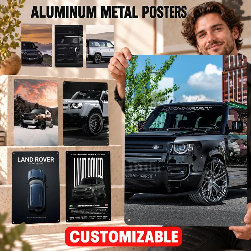 Land Rover Printed Posters Automotive Heritage Design Man Cave Wall Art Personalized Aluminum Metal Sign Housewarming Keepsake