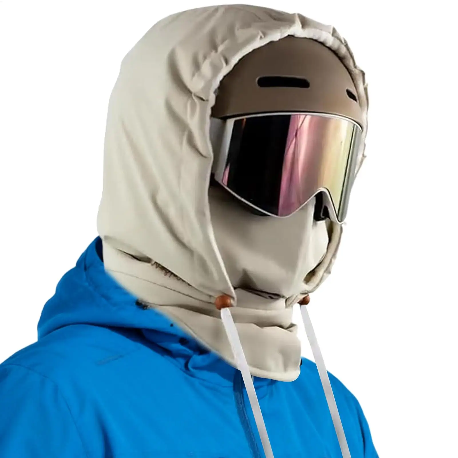 

Waterproof Fleece Lined Hood Fleece Breathable Warm Headwear With Adjustable Drawstring Winter Hood Hat For Cycling Dust Outdoor