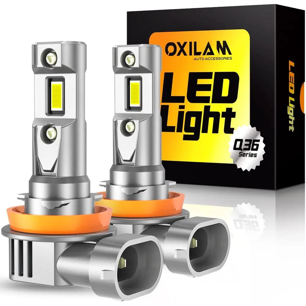 

Суперяркая светодиодная лампа H11, 6500K, холодный белый свет, без мерцания, срок службы 70 000 часов, простая установка, IP68, совместима с различными автомобилями.