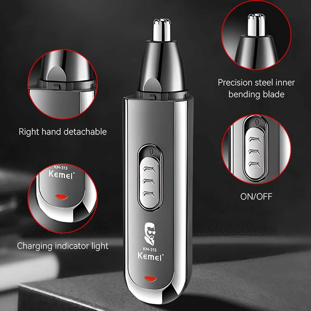 Kemei Multifunctionele Oor En Neus Haar Trimmer Wenkbrauw Gezicht Bakkebaarden Haar Trimmer Mannen Body Grooming TYPE-C Usb Oplaadbaar