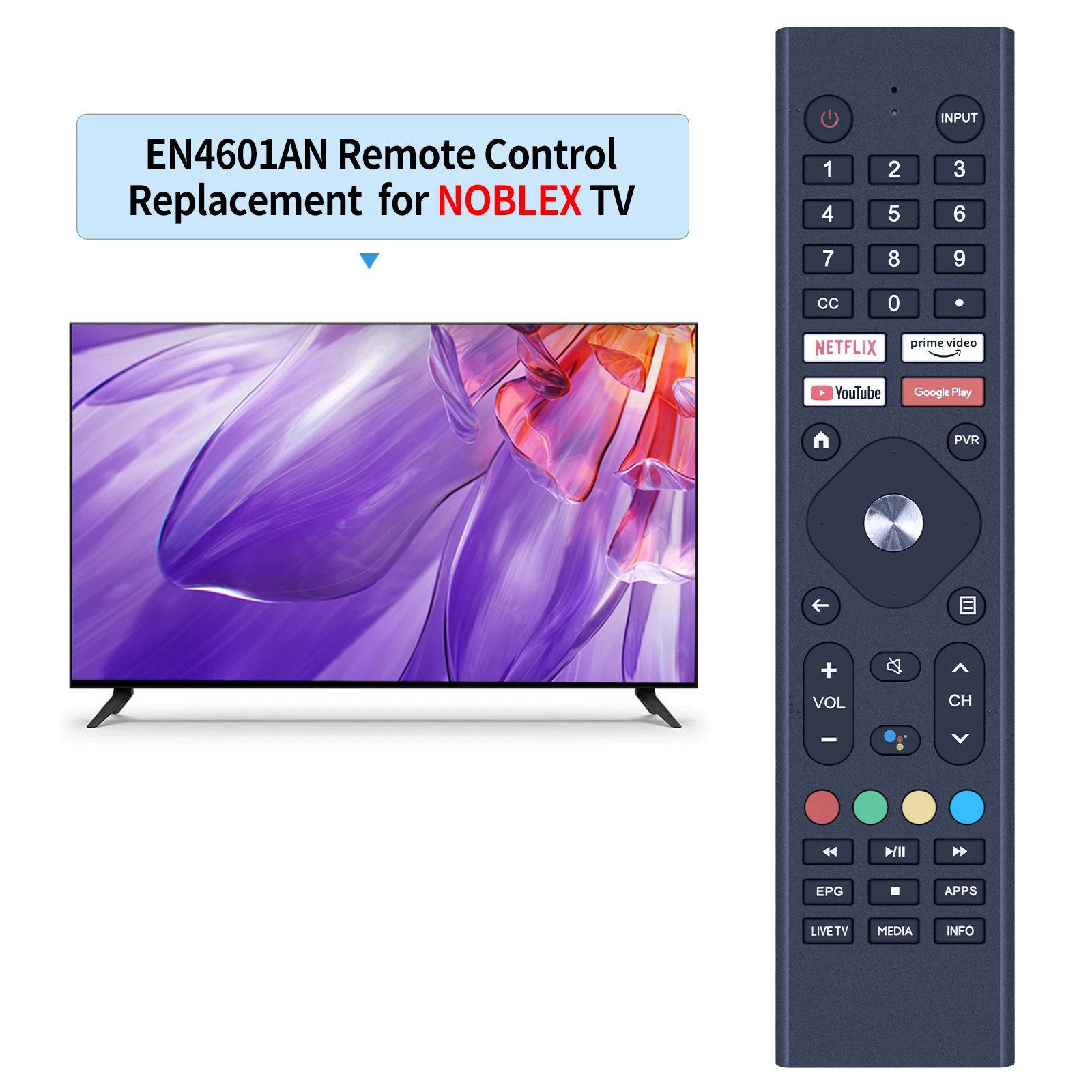 New Remote Control EN4601AN 4K for NOBLEX tv