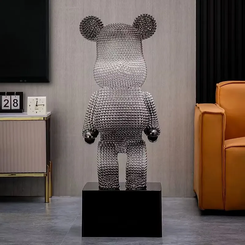 Electroplated Bear Cartoon Piggy Bank Creative Decoration Luxury Living Room TV Cabinet Floor Ceiling Large Ornament Holiday Gif