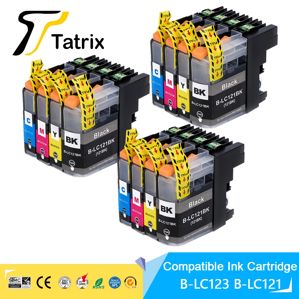 tatrix lc123 lc121 cartucho de tinta compativel para o irmao dcp j4110dw j132w j152w j552dw j752dw mfc j470dw j650dw j870dw j245 01