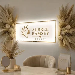 Custom Acrylic Business Sign LED  Square Round Business Neon Lights Logo Sign Plaque Neon Circle Name 3D Company Shop Wall Art