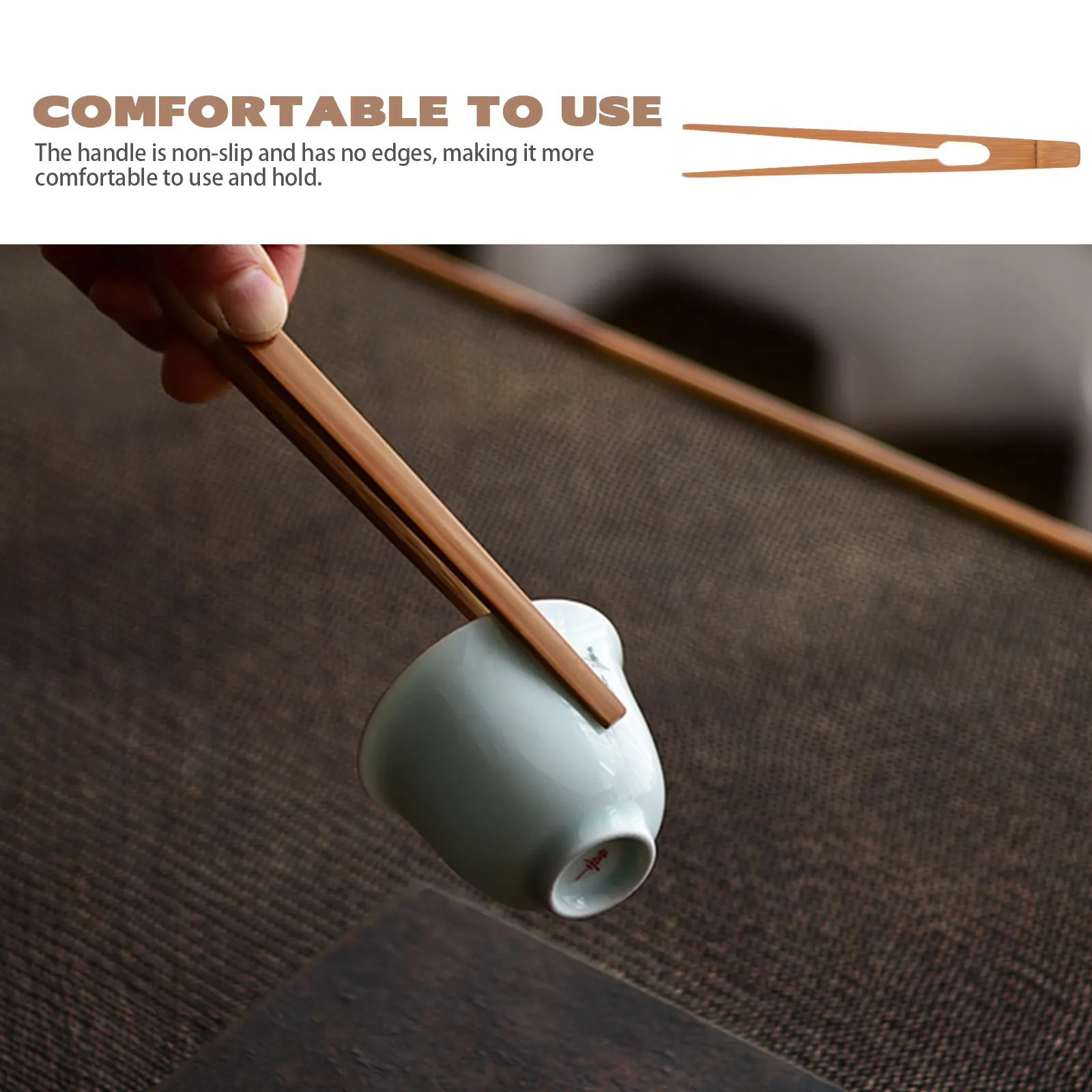 

1pc Bamboo Tea Ceremony Tong Eco-Friendly Non-Slip Handle Kitchen Cooking Supply Food Tong For Bbq Buffet Cake Biscuit Serving