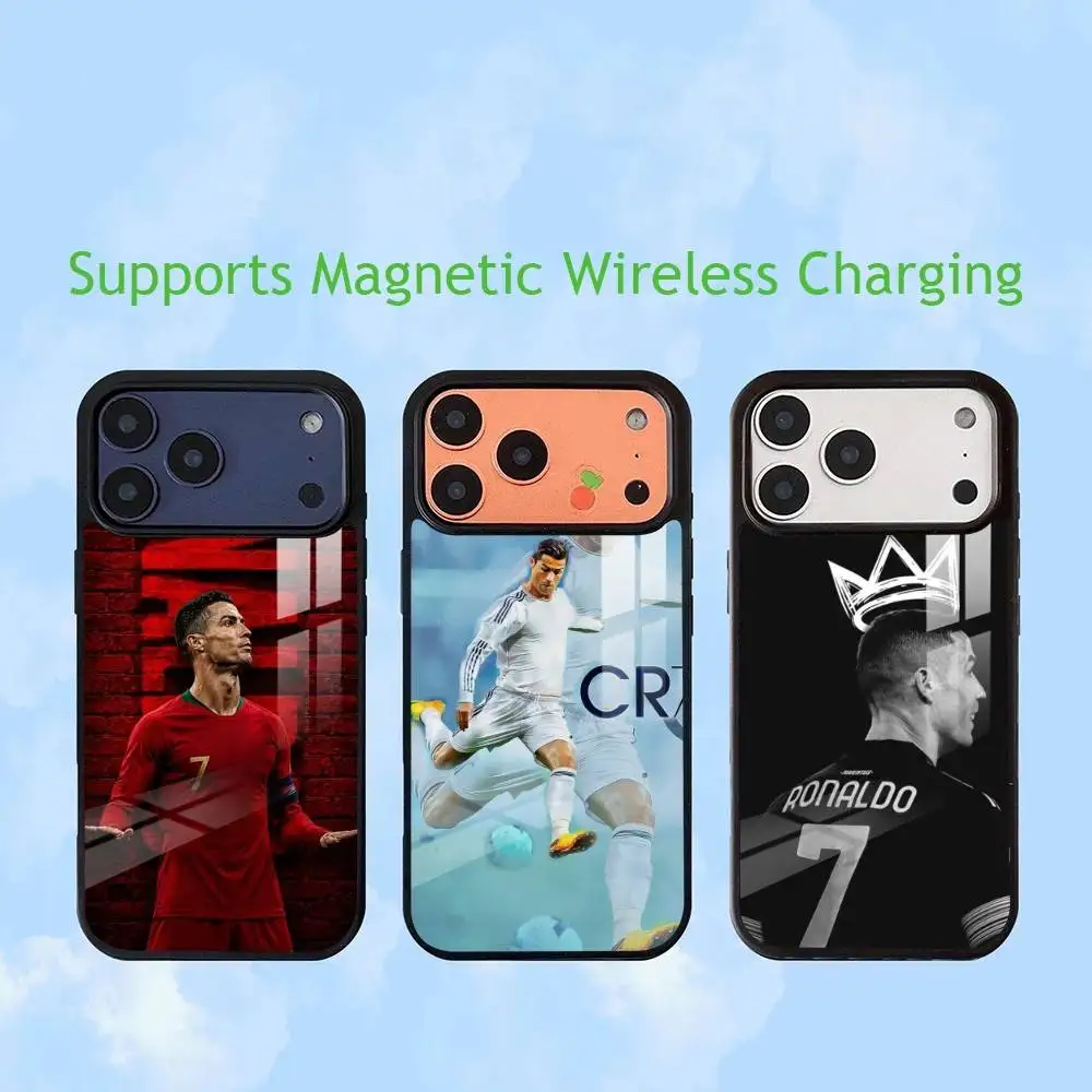CR7 R-Ronaldo Football Player  Phone Case For iPhone17,16,15,14,13,12,11 Plus,Pro Compatible with magnetic wireless charging
