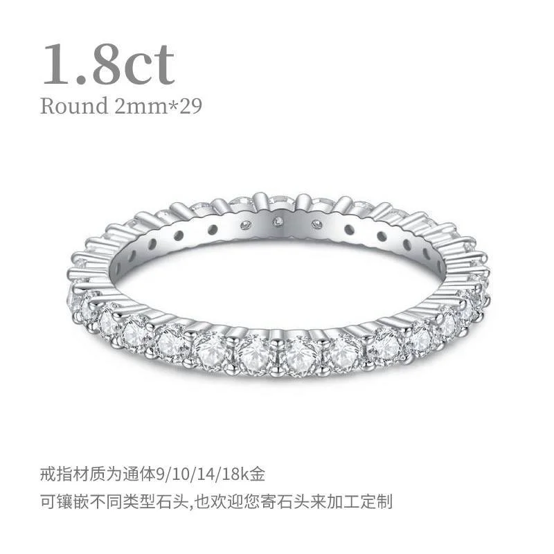 

brand genuine Luxury real jewels All over 9/10/14/18k White Rose Gold D Tone Mosan Layered Band Simple and Premium Feel Ring hig