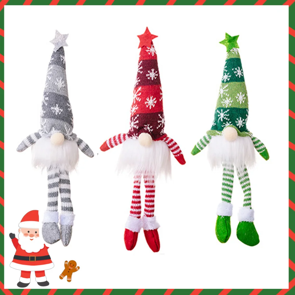 أفضل بيع دمية محبوكة على شكل ندفة الثلج المتوهجة لعيد الميلاد والعام الجديد - مصباح أجواء لتزيين جنوم، بطارية تدوم طويلاً، هولي للأطفال