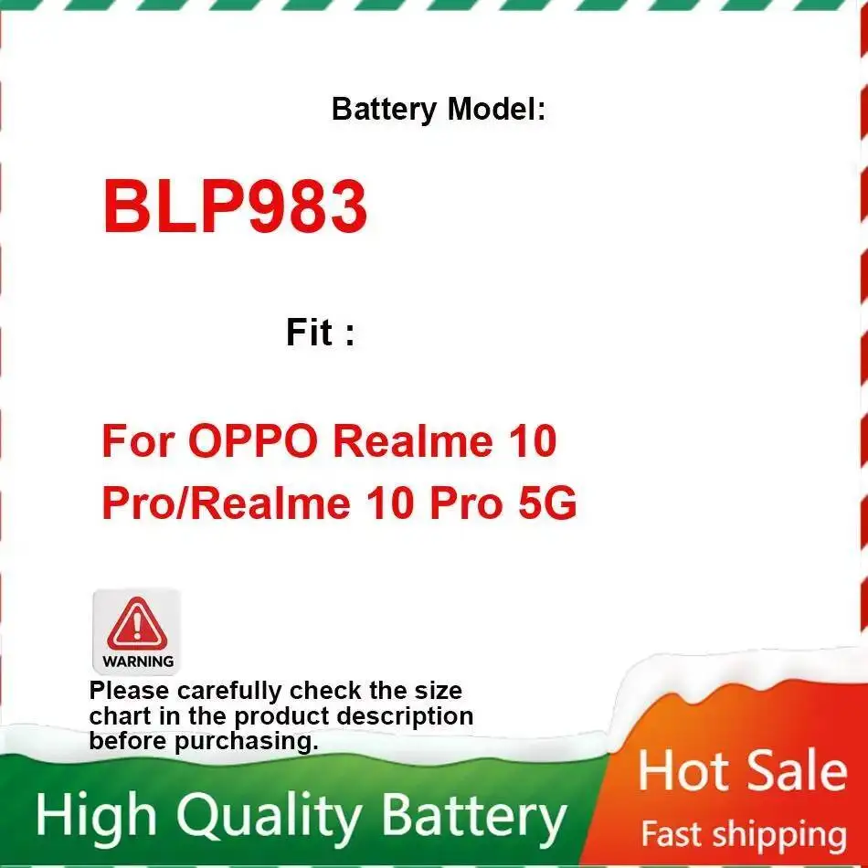 

Аккумулятор мобильного телефона 5000 мАч для Oppo Realme 10 Pro 5G, безопасный и надежный BLP983