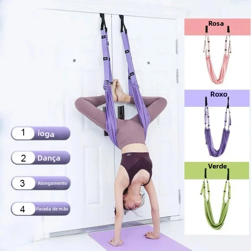 Cinta Ajustável para Yoga Aéreo, Rede de Inversão Antigravidade para Alongamento, Dispositivo de Treino para Ginástica e Cintos de Yoga