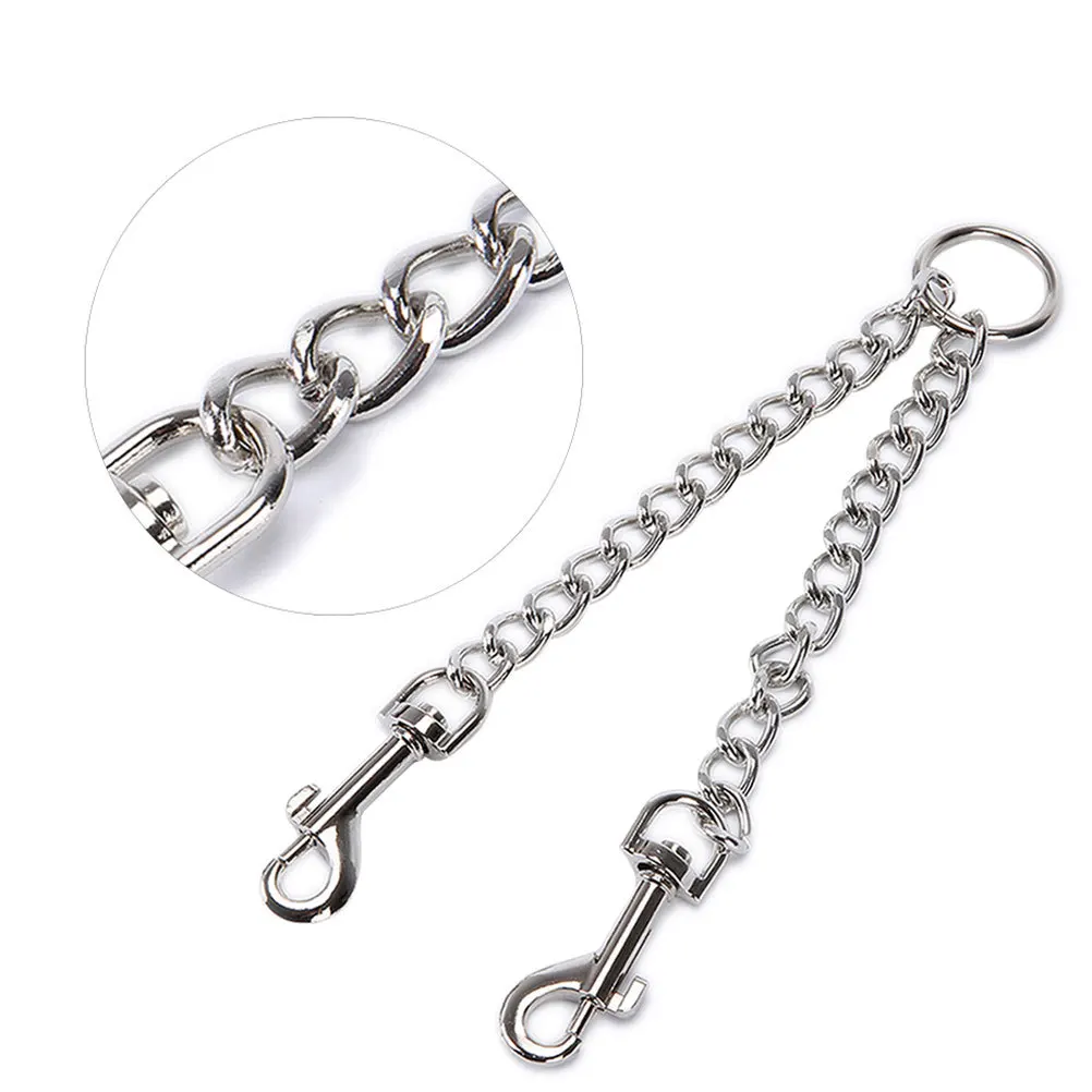 

3pcs Pet Dog Leash Traction Rope Iron Traction Rope Chain Dog Walking Lead Leash 360 Rotating Buckle For Dogs Silver
