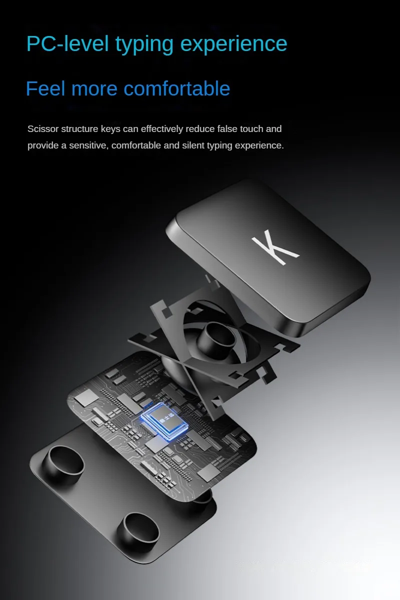 COOSTART Tastiera di controllo galleggiante adatta per tablet OPPO Pad3 Pro e OnePlus, adesione in modo sicuro, nera