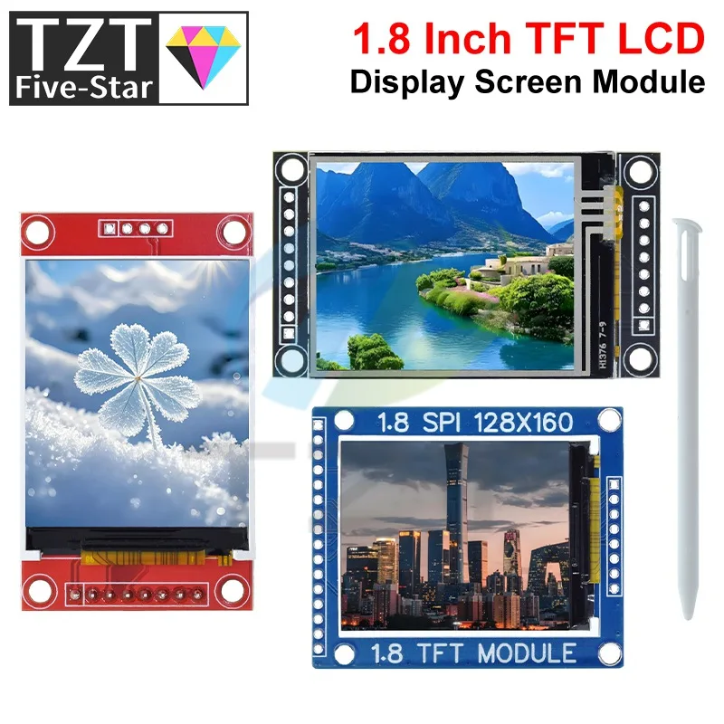 1.8 Inch TFT LCD Module LCD Screen Module SPI Serial 51 Drive 4 IO Drive TFT Resolution 128*160 For Arduino With / Without Touch