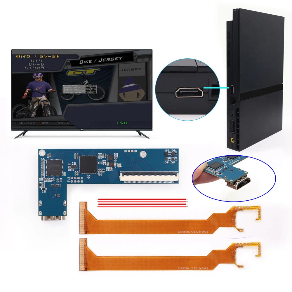 2025 Newest PS2 Slim Digital HDMI-compatible MOD Digital to Digital HDMI-compatible Kit For PlayStation 2 Slim Console