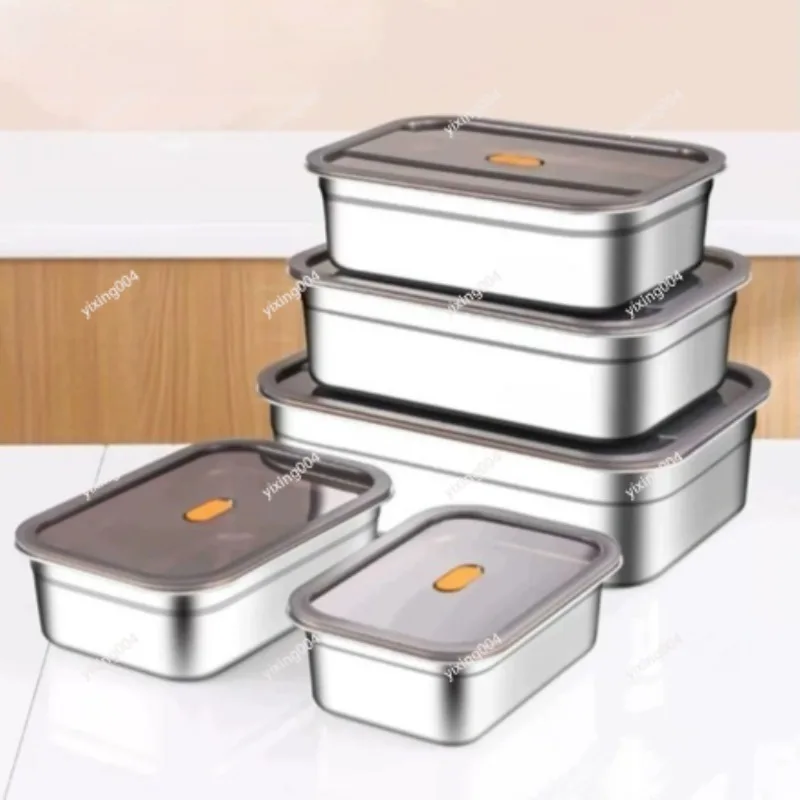Stainless Steel Storage Container with Cover, Multi-purpose Tray for Home Kitchen Use
