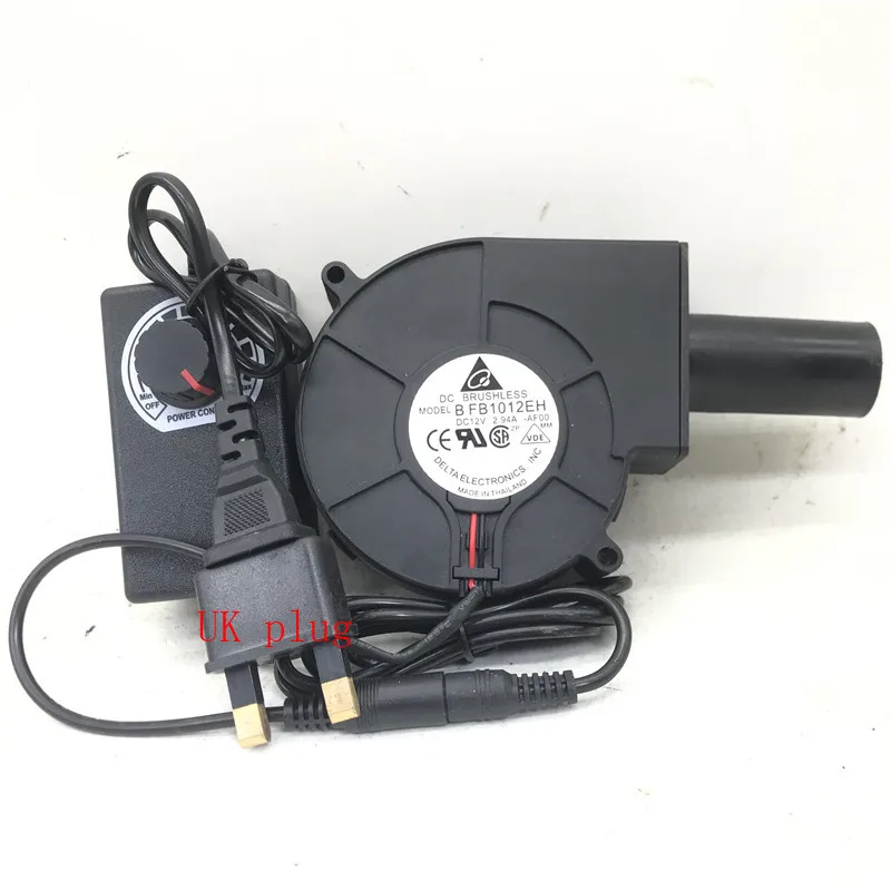 New BFB1012EH 12V 2.94A 9733 9cm high air volume centrifugal turbine blower with plastic air duct speed control power adapter