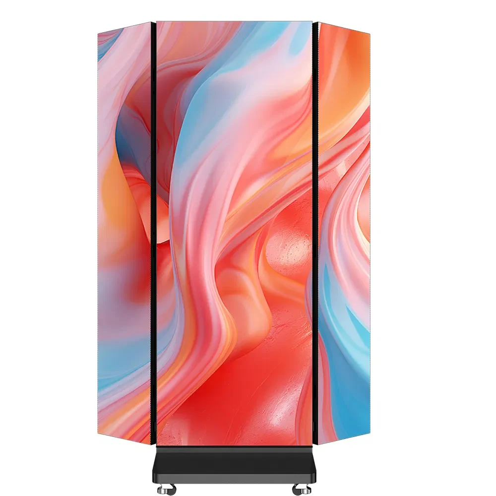 Multi-scenario Tri-Fold LED Display P1.25 Portable Indoor Exhibition Hall Advertising Billboard