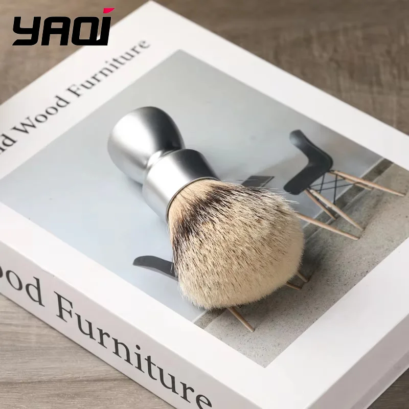 2026-flash-sale-yaqi-heavy-metal-handle-silvertip-hair-shave-brush-for-men-shaving