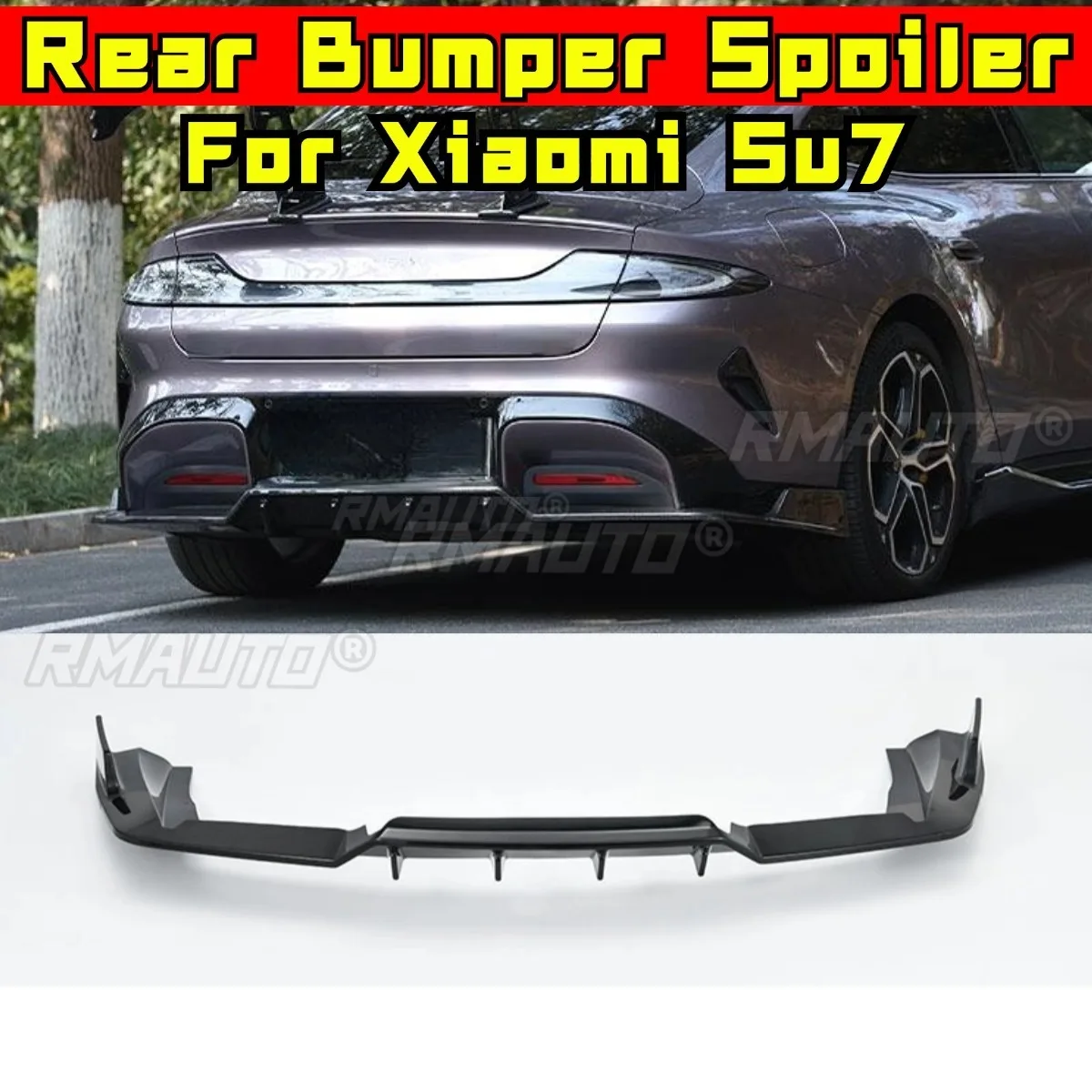 

Carbon Look Car Rear Bumper Spoiler Lip Diffuser Splitter Modification Part For Xiaomi Su7 Car Accessories