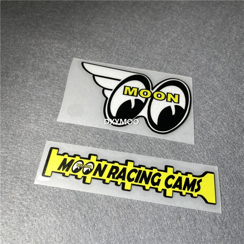 Motor Vinyl Stickers for Wings Big Eyes Moon Racing CAMS Modified Tape Truck Auto Body Graphics Helmet Car Styling Decals