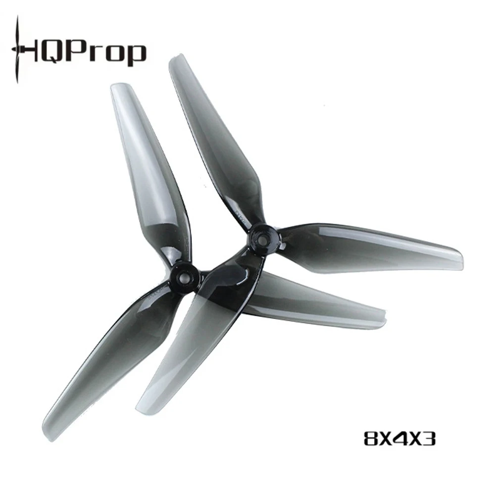 1/2 Coppia HQProp 8X4X3 8 pollici 3 Pale Poli Carbonato 8040 CW CCW Elica Grigio Chiaro per Multirotore X-Class MacroQuad FPV RC Drone