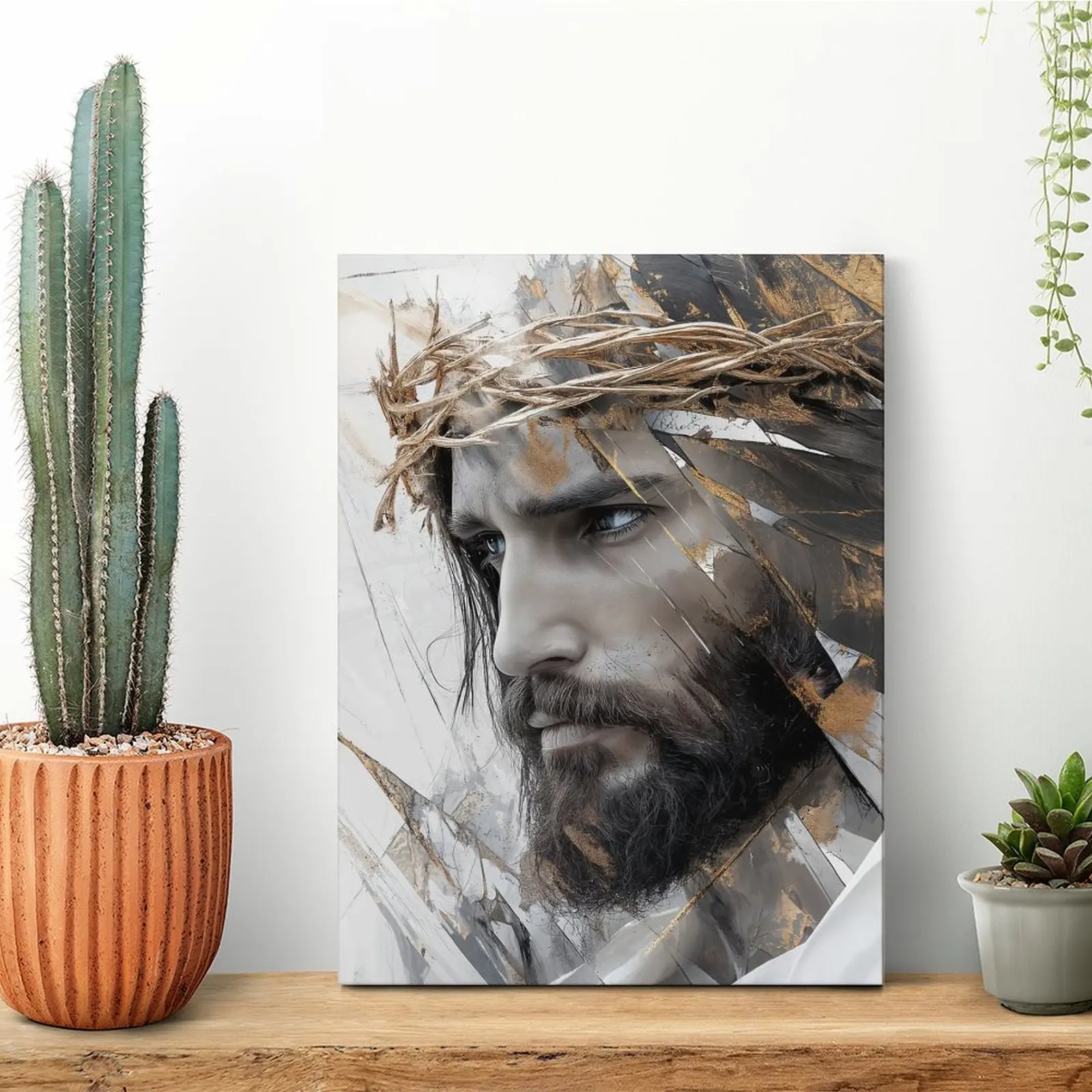 イエス・キリストの肖像画-キャンバス絵画-クラシックデザイナー-ウォール-ケーブ-シネマ-カスタム額装壁画