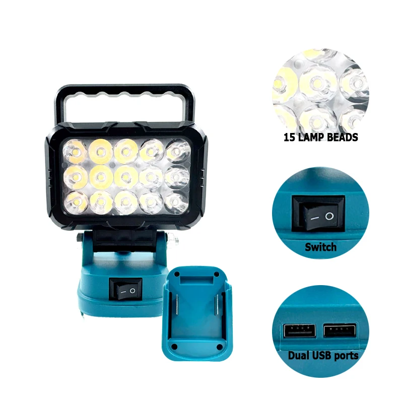 

For Makita 18V Li-ion Battery Accessory BL1830 LED Work Lamp Light Torch Flashlight Lantern Camping Emergency Lighting BL1430