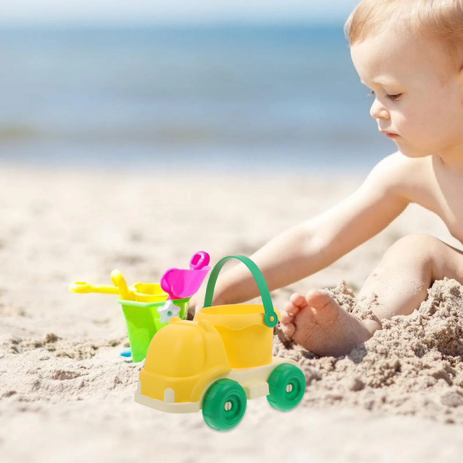 

Detachable Bucket Sand Car Bright Lightweight Outdoor Play Beach Truck Multi-Use Digging Bucket for Kids Summer Fun