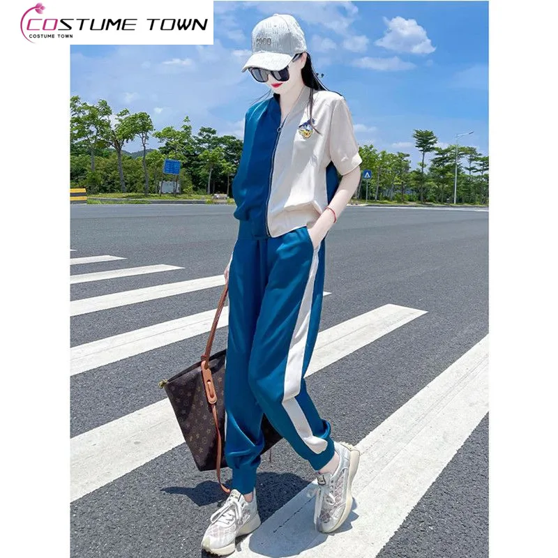 

2023 Spring/Summer New Sports and Leisure Set Women's Korean Edition Fashion and Relaxed Two Piece Set Trend