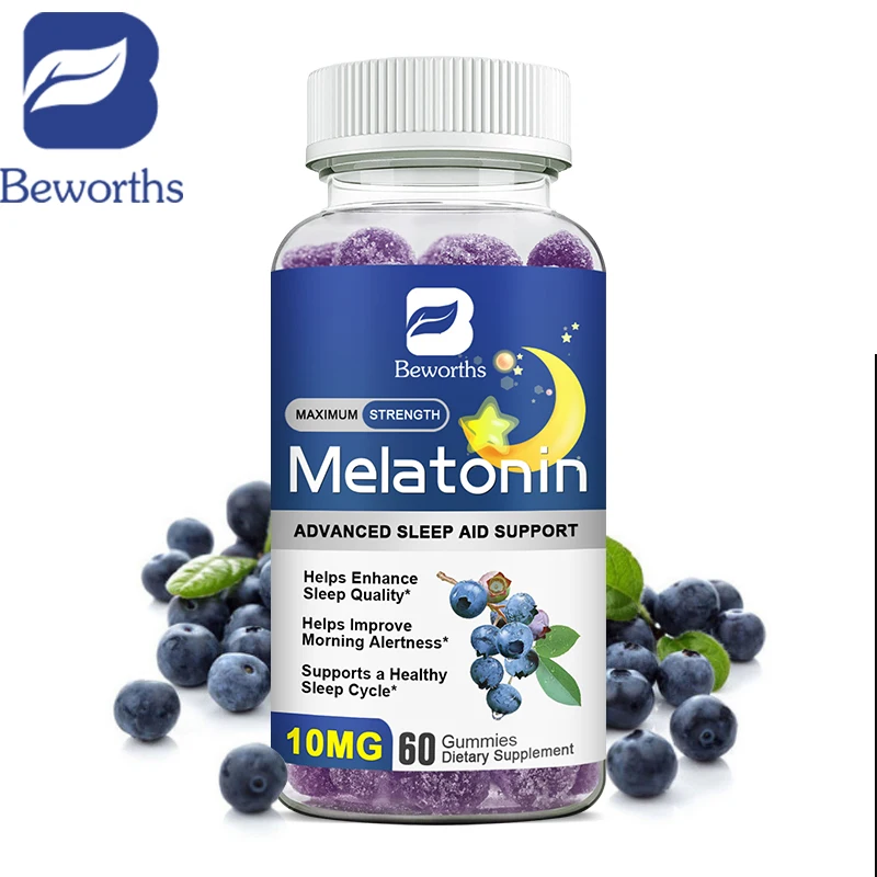 BEWORTHS Melatonin 10mg Gummies Anxiety Stress Relief Help Deep Sleep Insomnia Supplements Melatonin Healthy Sleep Tools