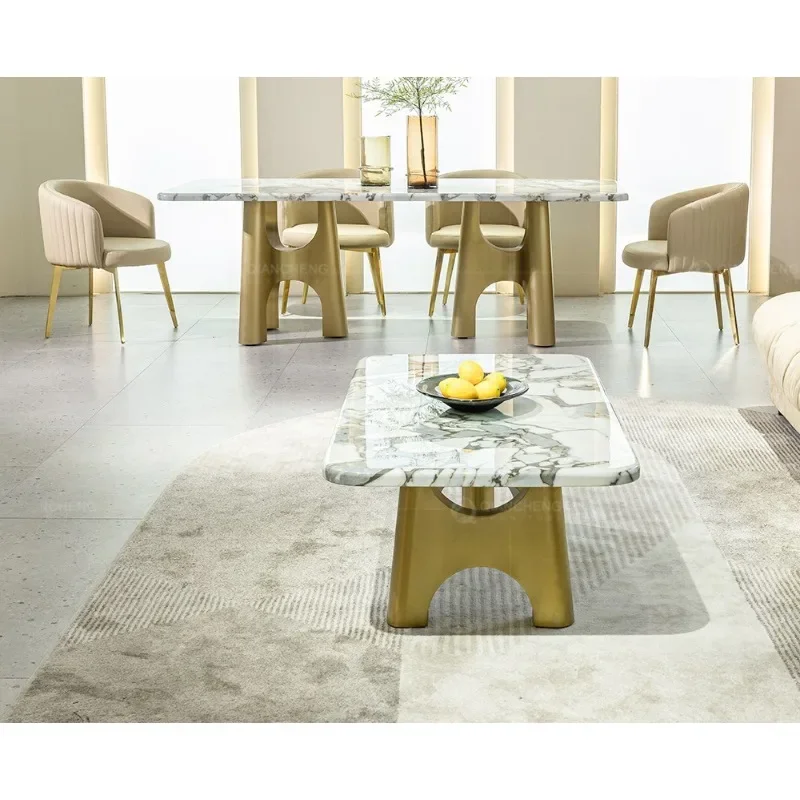 Marble Dining Table Luxury Mansion Villa Restaurant Home Dining Table