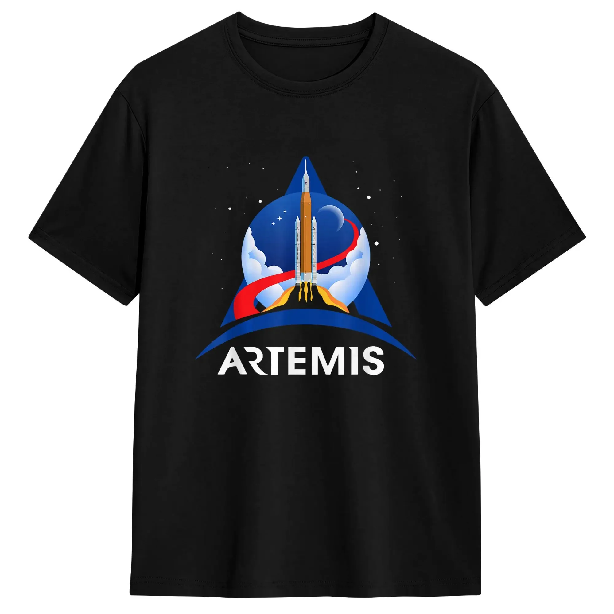 Artemis Mission SLS T Shirt Summer  Hippie T Shirts Man 100% Cotton O-Neck 4XL 5XL 6XL Tees Short-Sleeved Vintage Tshirt