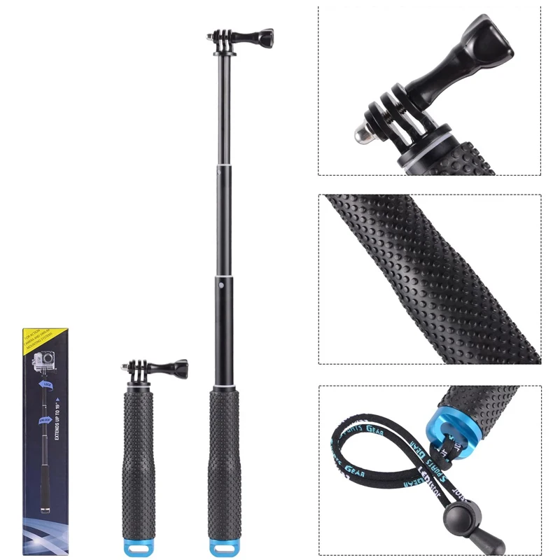 Handheld Extendable Gopro Selfie Stick Aluminum Monopod Go Pro Stick for GoPro Hero 9 8 7 6 5 4 SJCAM SJ8 Sj6 Xiaomi Accessories